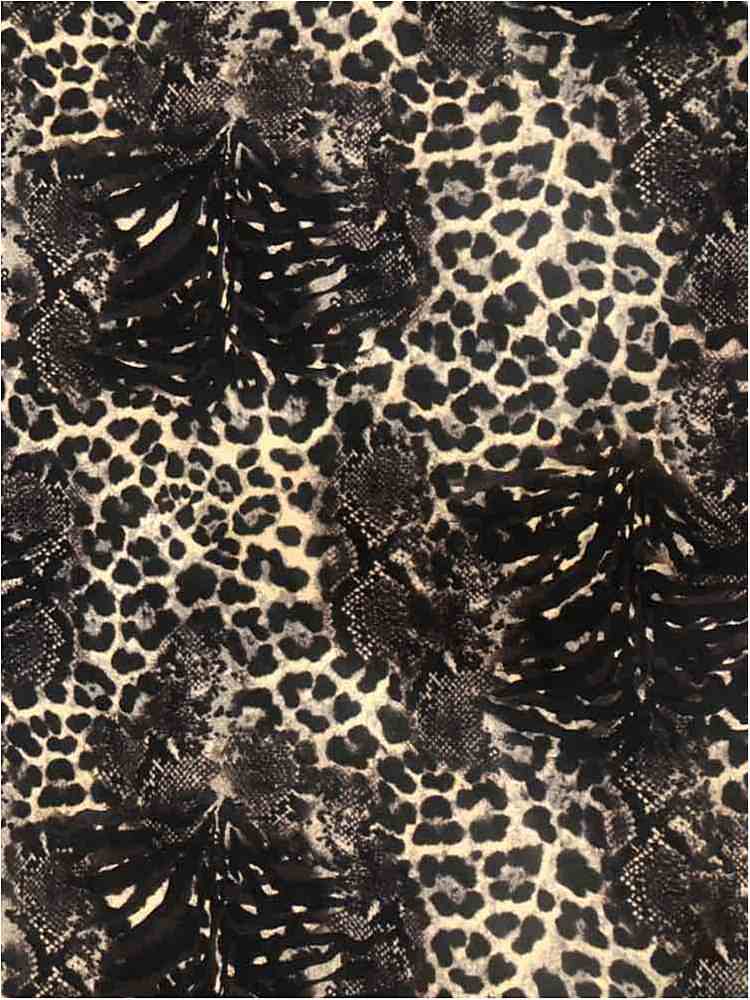 CTP-1050 / BLACK/BROWN / 95% Poly 5% Spn Hatchi Animal Print