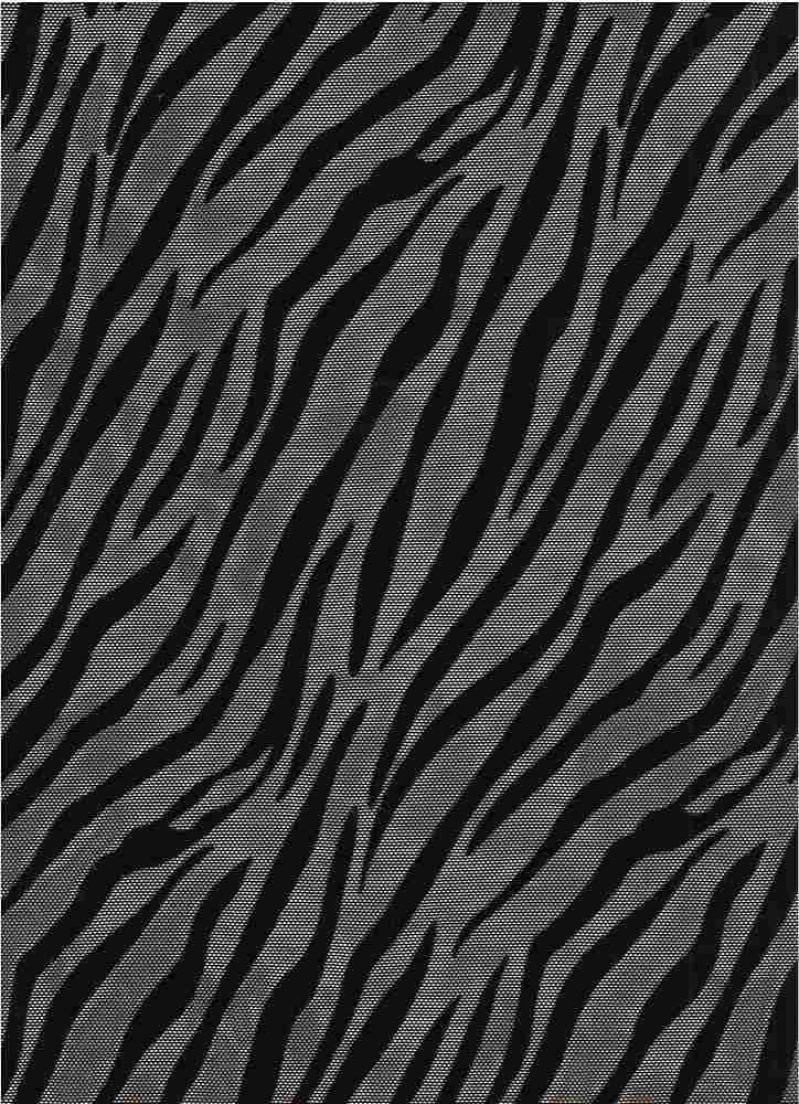 MESH-1177 / BLACK / 95% Poly 5% Spandex Zebra Flocking