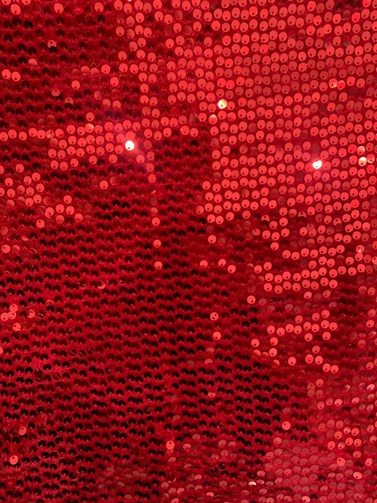 SEQ-2324 / RED / 100% Poly Velvet With All Over Sequins